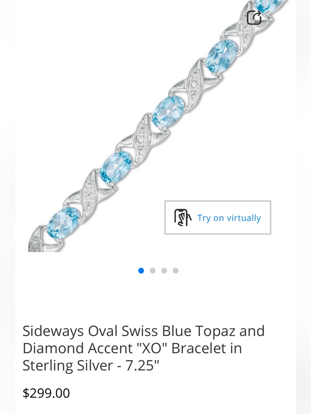 Blue Crystal Link Bracelet - Women's Jewelry
